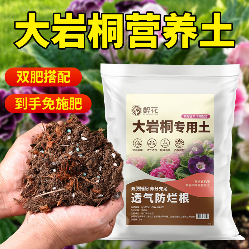 大岩桐专用营养土进口花土家用落雪泥盆栽种植土花卉种植泥炭土