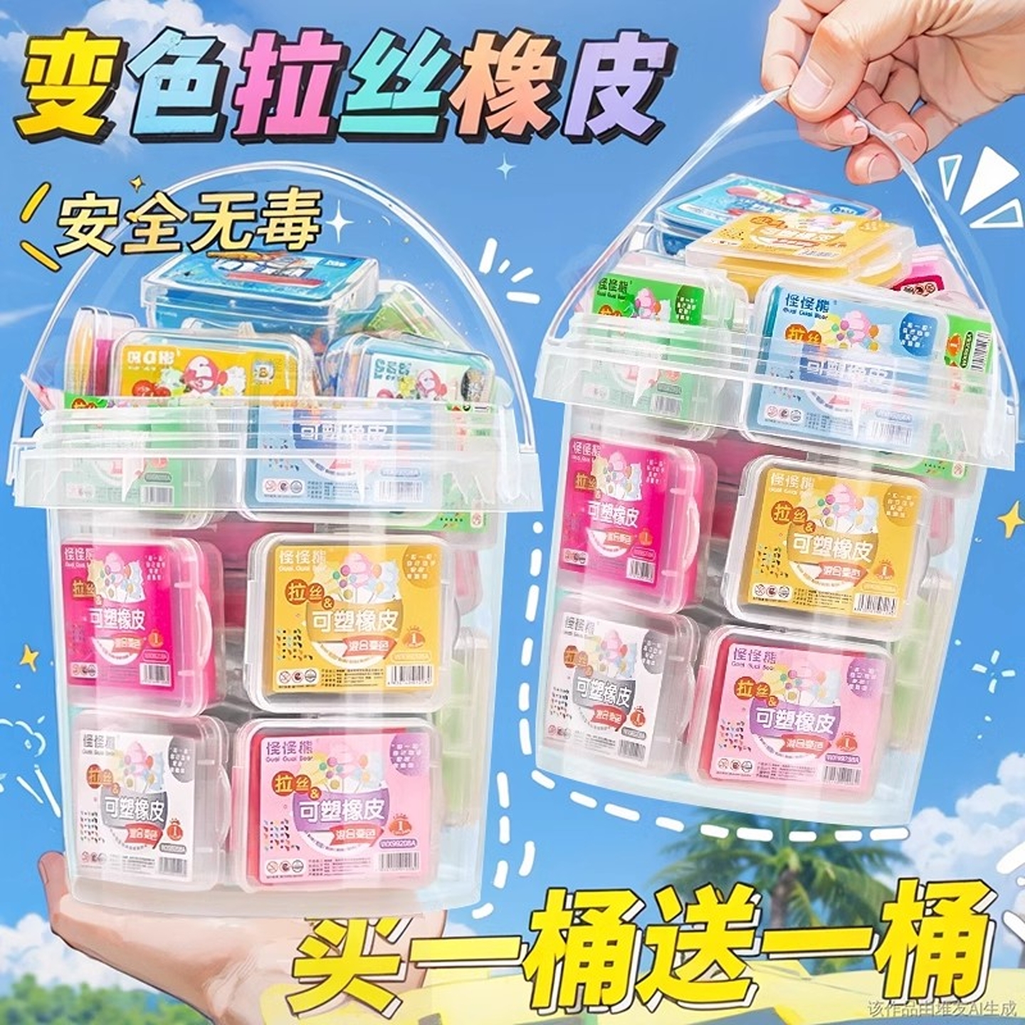 桶装拉丝橡皮可塑形无碎屑不留痕