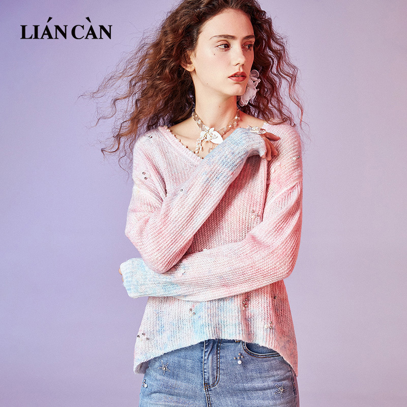 2023套头莲灿扎染针织衫