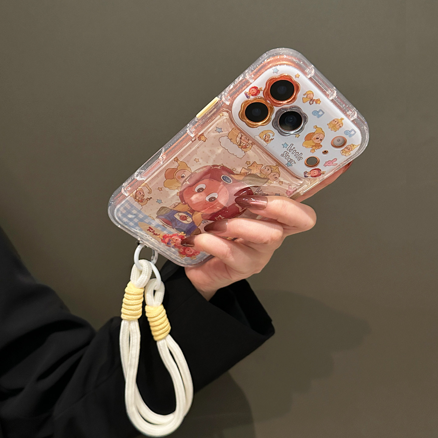 卡巴顿 超好看流沙星星人适用苹果17promax手机壳女16pro小众iphone15腕带挂绳14pro超好看13解压防摔超好看图片