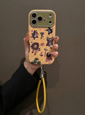 卡巴顿 可爱鼬鼠狮子适用苹果17promax手机壳新款iphone16pro男女15pro带挂绳14pro全包防摔秋冬可爱不会撞壳