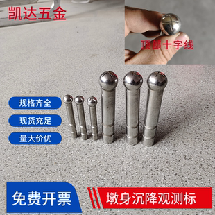 不锈钢导线点导线桩大桥墩身沉降观测点球头桩 十字测钉 测量标志