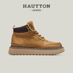 高帮复古工装 HauttonJeans马丁靴男款 男士 2025新款 靴厚底男靴 冬季