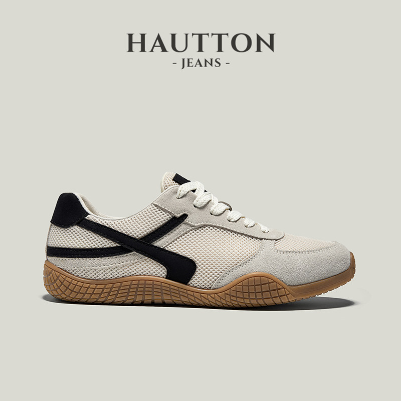 HauttonJeans透气网面德训鞋男款新款秋季男鞋软底运动鞋休闲鞋男