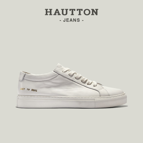 HauttonJeans真皮小白鞋男