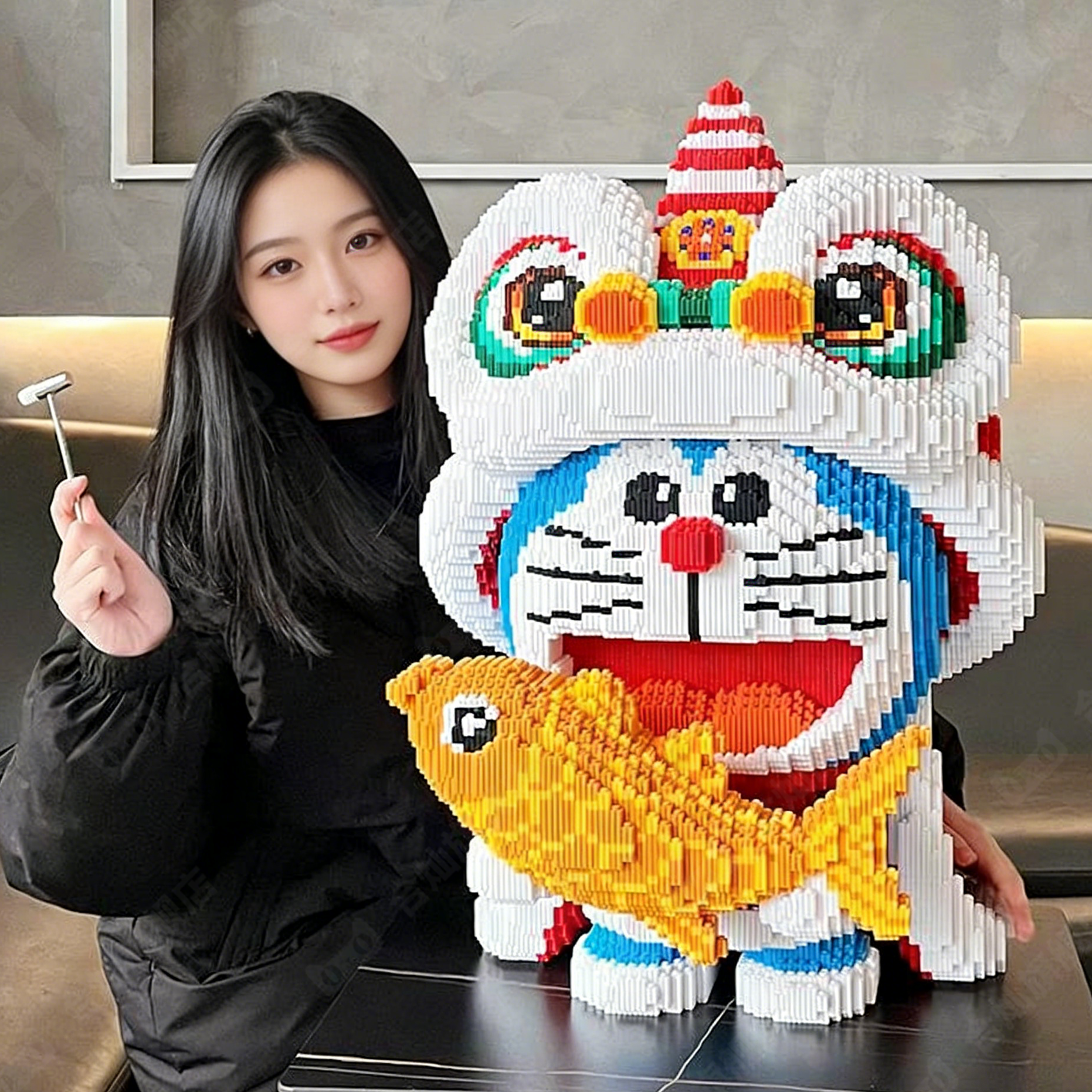 【超大机器猫】新年招财积木礼物