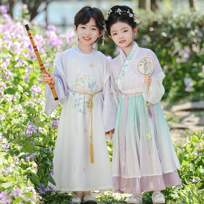 汉服男童古装儿童演出服帅气中国风2025新款超仙唐装女童国学服装