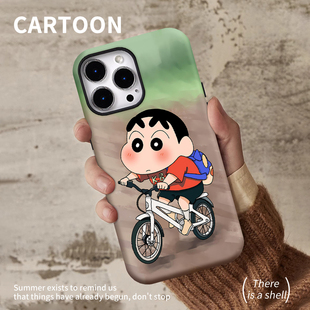 适用三星GalaxyS24手机壳新款三星S24+保护套卡通s24plus高级感三星s24Ultra单车小新三星Galaxy防摔全包个性