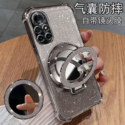 适用华为nova8手机壳nove8pro保护硅胶套ANG一AN00镜头全包BRQ防摔por透明软n8女新款note高级感曲面屏带支架