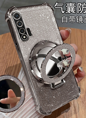 适用华为nova6手机壳nove6保护硅胶套5g版镜头全包WLZ一AN00气囊防摔novo透明4G带支架AL10女nava新款65g外壳