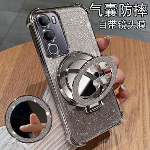 适用vivoy50手机壳vivo保护y50m硅胶套5g带镜头膜全包防摔V2443A透明BA软壳voviy支架m5g女新款 丫505g高级感