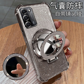 适用oppoA55手机壳oppo保护A55s硅胶套5G镜头全包opa气囊防摔oppa透明软555g带镜子s5g女款 0pp0高颜值PEMM00