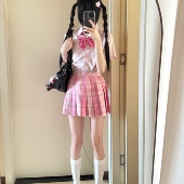 学院风短裙夏 原创正版 御茶家布莱尔 粉色jk裙子制服套装 新品