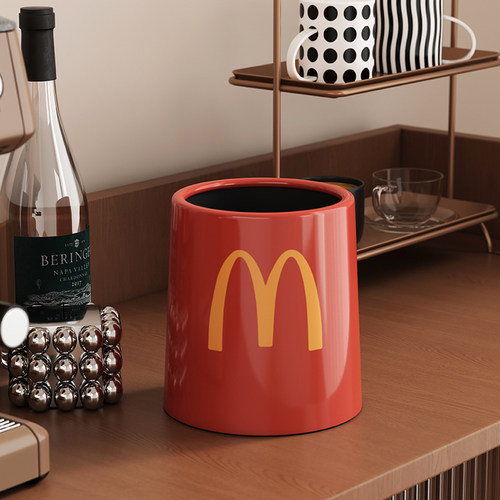 可爱桌面垃圾桶带盖卧室床头高颜值大容量迷你小办公室书桌上纸篓