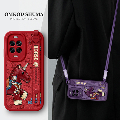 美赞仕轻奢小马适用华为nova14手机壳新款nova13腕带nova12支架pro斜挎nova可背10挂绳女生防摔保护套高级感