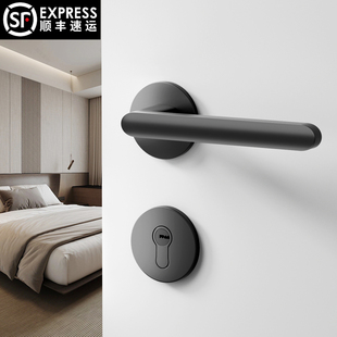 室内家用房间卧室门锁木门锁芯化妆室门磁吸静音全套通用型门把手