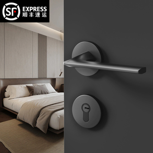 室内卧室门锁家用木门房间门磁吸静音化妆室专用锁芯全套通用型