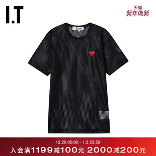 COMME PLAY des GARCONS川久保玲情侣款 上衣 网眼镂空短袖 CDG