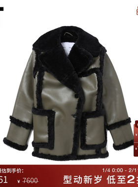IT Proenza Schouler女装仿皮毛一体夹克新款时髦拼接外套341107X