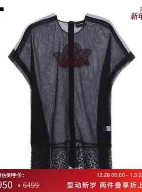 IT Simone Rocha女装短袖薄纱连衣裙新款性感时髦透视短裙7245B9