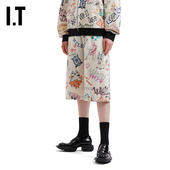 We11Done女装 随性潮趣满幅手绘涂鸦装 运动裤 五分裤 新款 饰卫裤