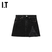 活力时尚 合身牛仔半身裙新款 破洞A字短裙K400BXM VETEMENTS女装