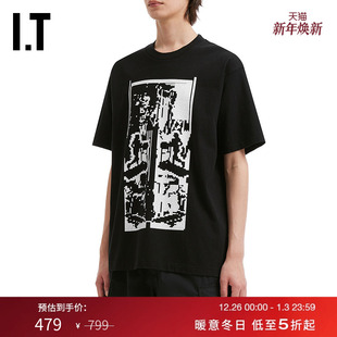 潮流酷感抽象图案印花半袖 T恤新款 宽松短袖 S28T14MP C.E男装