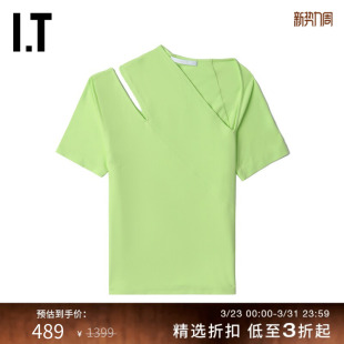 修身 LANG女装 短袖 上衣新品 甜酷挖剪镂空内搭1514XK 个性 HELMUT