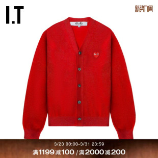 COMME PLAY des GARCONS川久保玲情侣款 合身羊毛针织开衫 CDG