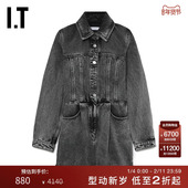 时髦甜酷水洗磨白连身短裤 ILLIXXL 牛仔连体裤 新款 IRO女装 长袖