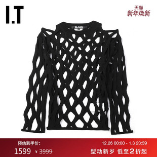 des GARCONS HOMME 镂空透视网眼针织衫 COMME BLACK情侣款 CDG