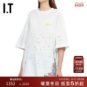泼墨印花圆领半袖 732UWHXP T恤新款 个性 We11Done女装 宽松短袖