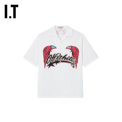 OFF-WHITE™翻领短袖衬衫