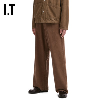 ITSUNFLOWER宽松灯芯绒长裤