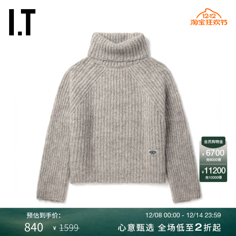 ITGROUNDZERO高领毛绒针织衫