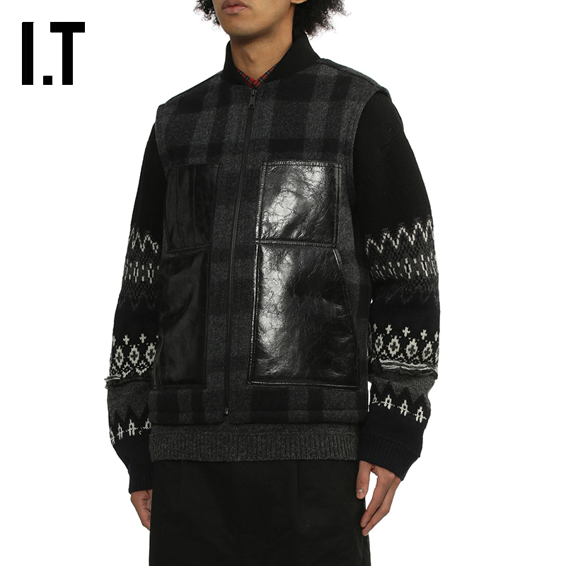 ITJUNYAWATANABE格纹毛呢马甲