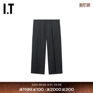 裤 长裤 新款 西裤 条纹西装 复古通勤宽松阔腿裤 T346MQ doublet男装