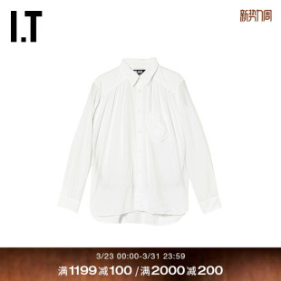 des GARCONS 衬衫 CDG 褶饰翻领长袖 COMME BLACK情侣款 HOMME