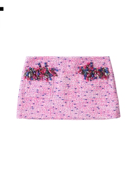 IT Area Nyc女装粗花呢半身裙新品甜美辣妹迷你裙超短裙38A211X