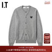 CDG GARCONS川久保玲情侣款 PLAY COMME des 合身羊毛针织开衫