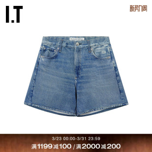 bone女装 牛仔短裤 新款 RC7925XQ 舒适简约水洗磨白休闲裤 rag