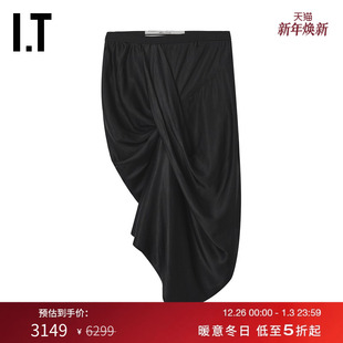 不规则半身裙新款 Owens女装 酷感时髦褶饰及膝裙0347CHAP Rick