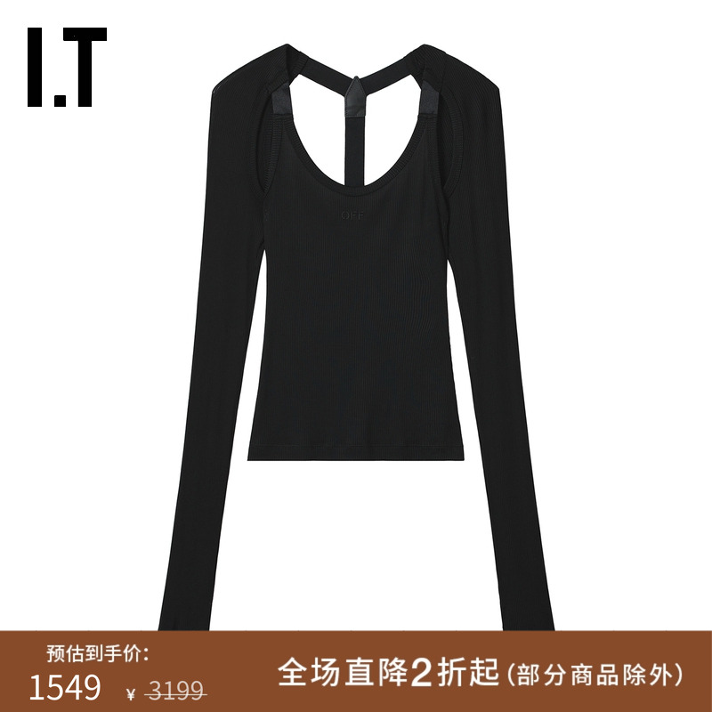 ITOFF-WHITE™修身露背长袖上衣