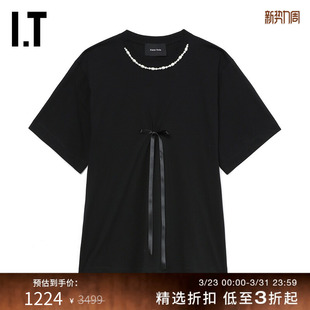 T恤新品 宽松短袖 Rocha女装 优雅气质蝴蝶结缀饰5160B3XL Simone