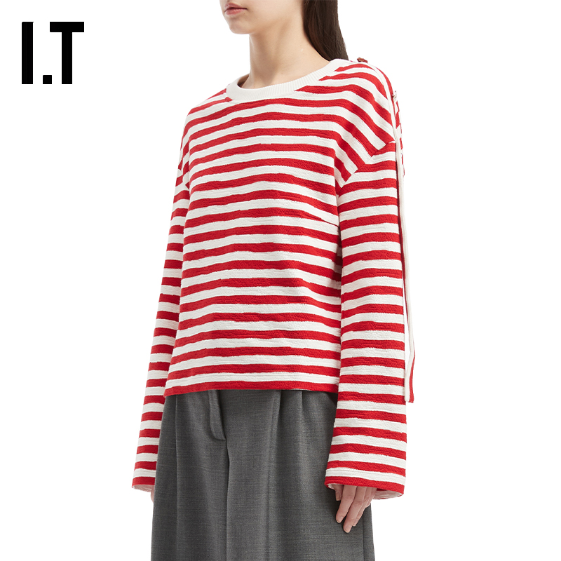 ITPortsPURE圆领条纹卫衣