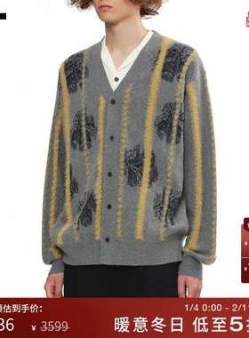 IT TOGA ARCHIVES男装针织开衫新款复古文艺V领针织外套2XO332MP