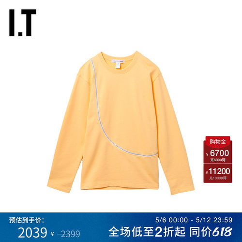 IT圆弧拉链装饰休闲卫衣