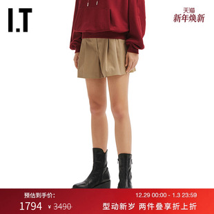 裤 短裤 新款 饰腰带休闲裤 褶裥西装 简约时尚 725W01XP JUUN.J女装