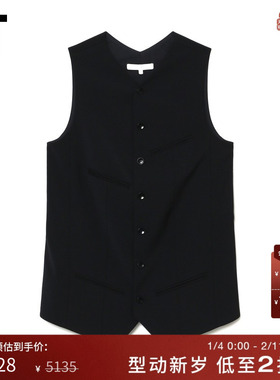 IT Tibi女装中长款西装马甲新款时髦干练直排扣西装背心TW7922XO