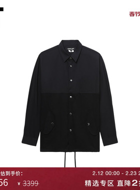 IT CDG COMME des GARCONS HOMME DEUX男装材质拼接长袖衬衫外搭